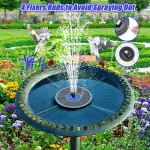 SZMP Solar Fountain 2023 Upgrade, 3.5W Solar Powered Bird Bath Fountains with Flower, Outdoor Water Feature Solar Fountain Pump with 7-in-1 Nozzles, 4 Fixed Pipes for Humingbirds, Garden, Pool, Pond - Image 4