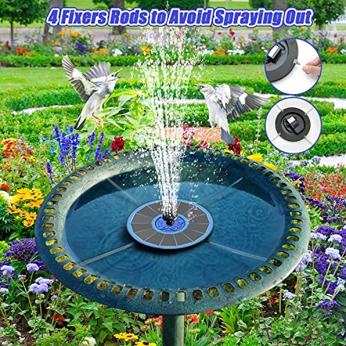 SZMP Solar Fountain 2023 Upgrade, 3.5W Solar Powered Bird Bath Fountains with Flower, Outdoor Water Feature Solar Fountain Pump with 7-in-1 Nozzles, 4 Fixed Pipes for Humingbirds, Garden, Pool, Pond - Image 4