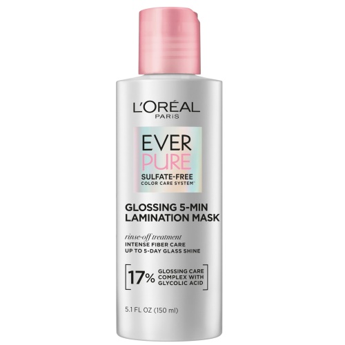 L'Oreal Paris EverPure Glossing Lamination Hair Mask with Glycolic Acid - Deep Conditioning Gloss Hair Treatment for Lasting Shine and Smoothness - Restores Dull, Dry Damaged Hair - 5.1 fl oz - Image 1