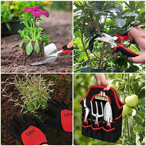 Gardening Tool Set, 8 Pieces Aluminum Heavy Duty Gardening Kit with Ergonomic Handles, Gardening Bag, Ideal Gardening Tool Set - Gifts for Men and Women - Image 5