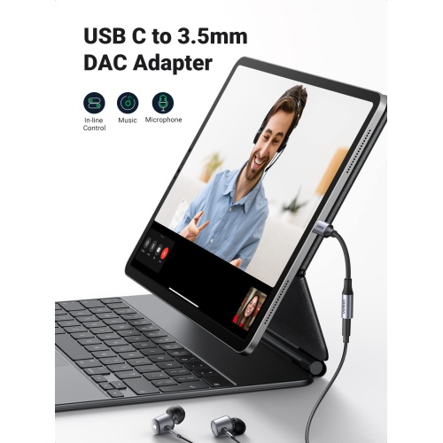 UGREEN USB C to 3.5mm Audio Adapter Type C to Headphone Aux Jack Dongle 24bit/96kHz HiFi DAC Cable Cord Compatible with iPhone 16 15 Pro Max/16 Plus, iPad, Galaxy S25 S24 Ultra, Pixel 9, Grey - Image 2