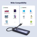 UGREEN SSD Enclosure, Tool-Free USB C External, 10Gbps M.2 NVMe to USB Adapter/Reader Supports M and B&M Keys and Size 2230/2242 /2260/2280 SSDs - Image 4