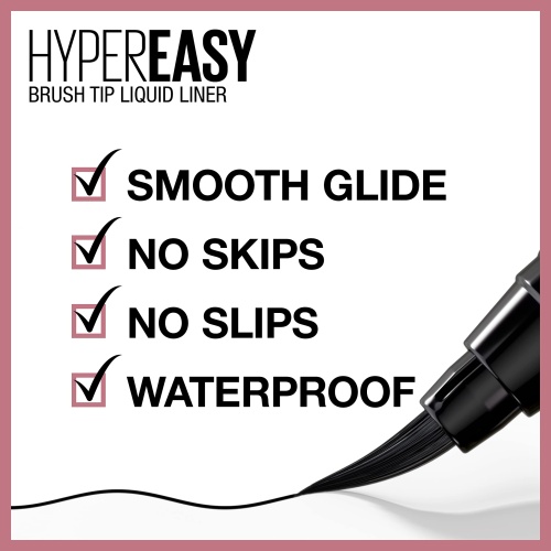 Maybelline Hyper Easy Liquid Pen No-Skip Eyeliner, Satin Finish, Waterproof Formula, Pitch Black, 0.018 Fl Oz - Image 16