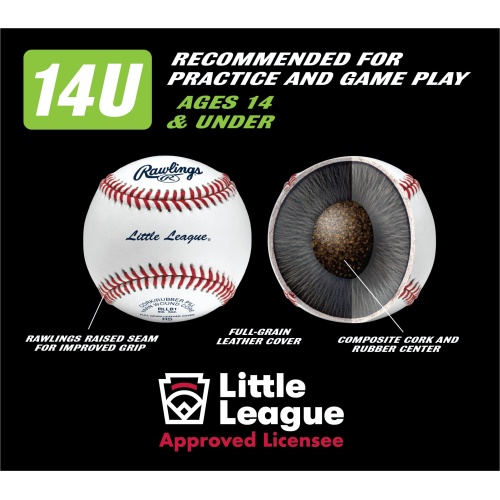 Rawlings | Little League Baseballs | Competition Grade | RLLB1 | Youth/14U | 12 Count White - Image 5
