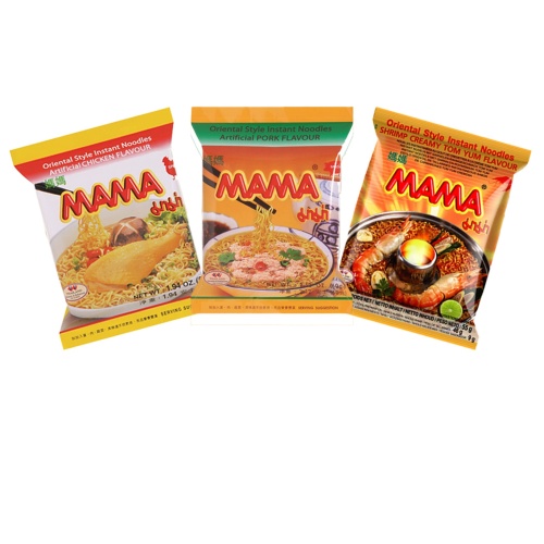 MAMA Ramen Style Instant Oriental Noodles Variety 30 Pack, Chicken, Pork, Creamy Shrimp - Image 1