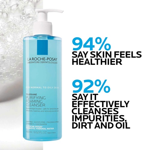 La Roche-Posay Toleriane Purifying Foaming Facial Cleanser, Oil Free Face Wash for Oily Skin and for Sensitive Skin with Niacinamide, Pore Cleanser Won’t Dry Out Skin, Unscented - Image 7