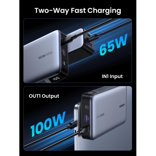 UGREEN 20000mAh 100W Power Bank, Nexode Portable Charger USB C 3-Port PD Fast Charging Battery Pack Digital Display for MacBook, iPad, iPhone 16, Galaxy S24 Ultra, Steam Deck, Dell XPS and More - Image 5