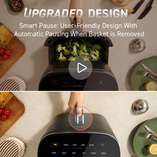 COSORI Air Fryer 9-in-1, Compact & Large 6-Qt, Fast Turbo Modes, 90°–450°F Even Results With Precise Temperature Control, Up to 95% Less Oil*, Roast, Bake, Dry, Reheat, Frozen, Broil, Proof, Grey - Image 2