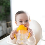 Dr. Brown's Milestones, Baby's First Straw Cup Sippy Cup with Straw, 6m+, 9oz/270ml, 2 Pack, Dark Blue & Vintage Yellow, BPA Free - Image 12