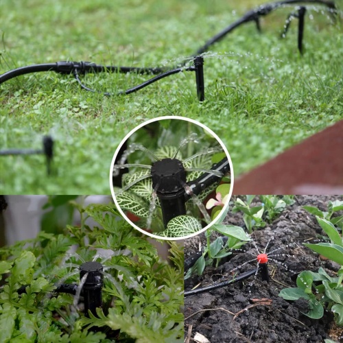 Topiverse 50 Pcs Drip Irrigation Emitters, Adjustable Flow 0-18 GPH Irrigation Drippers with Stake, 360 Degree Flow Sprinkler Head, Micro Sprinkler for Garden Patio Lawn Flower Bed - Image 3