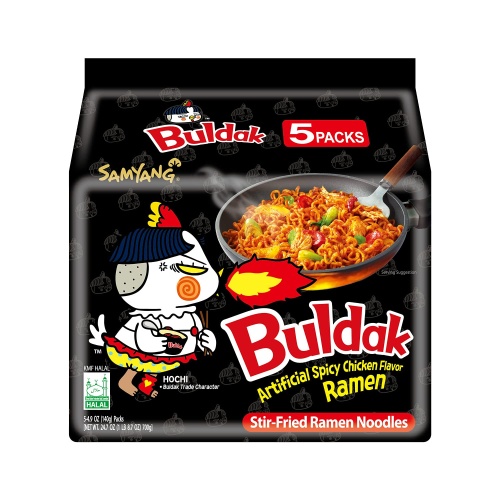 Samyang Buldak Korean Hot Spicy Chicken Stir-Fried Ramyun Noodles 4.94 oz (Pack of 5) - Image 1