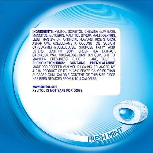 Mentos Pure Fresh Sugar-Free Chewing Gum with Xylitol, Fresh Mint, 50 Piece Bottle (Bulk Pack of 6) - Image 3