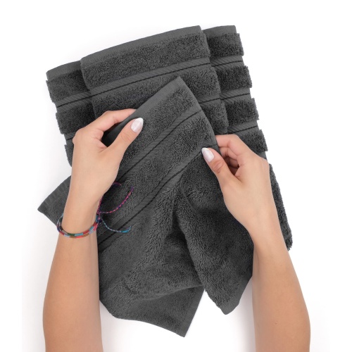 American Soft Linen Luxury 4 Piece Bath Towel Set, 600 GSM 100% Cotton Turkish Bath Towels for Bathroom, 27x54 in Large Bathroom Shower Towels, Dark Gray - Image 7