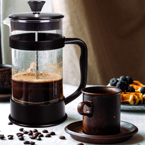 Utopia Kitchen 34 Ounce 1 Liter French Press Coffee Maker, Tea Maker, Travel Coffee Presses, Cold Brew Heat Resistant Thickened Borosilicate Coffee Pot for Camping Travel Gifts, Black - Image 4