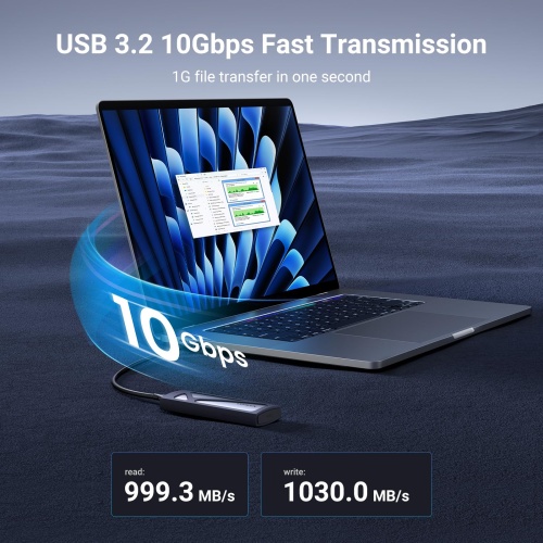 UGREEN SSD Enclosure, Tool-Free USB C External, 10Gbps M.2 NVMe to USB Adapter/Reader Supports M and B&M Keys and Size 2230/2242 /2260/2280 SSDs - Image 8