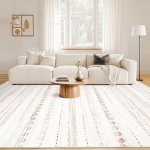 Area Rug Living Room Rugs: 5x7 Washable Boho Large Neutral Farmhouse Soft Moroccan Stain Resistant Indoor Floor Carpet for Bedroom Nursery Kids Playroom Office Dining Room Home House Decor- Brown - Image 7