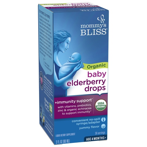 Mommy's Bliss Organic Baby Elderberry Drops, Immune Support with Vitamins, Prebiotics, Zinc & Organic Echinacea, Age 4 Months +, 3 Fl Oz (36 Servings) - Image 8