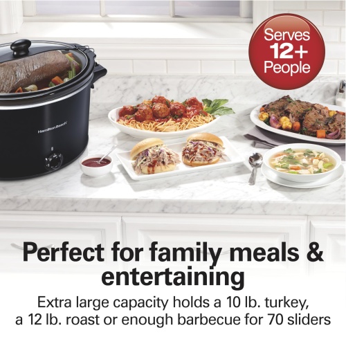 Hamilton Beach Slow Cooker, Extra Large 10 Quart, Stay or Go Portable With Lid Lock, Dishwasher Safe Crock, Black (33195) - Image 9