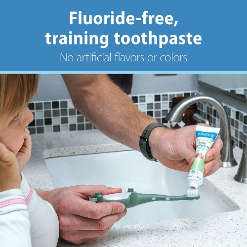 Dr. Brown's Infant-to-Toddler Training Toothbrush Set with Fluoride-Free Baby Toothpaste, Strawberry - Giraffe - 1.4oz - 0-3 years - Image 16