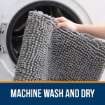 OLANLY Bathroom Rugs 30x20, Extra Soft Absorbent Chenille Bath Rugs, Rubber Backing Quick Dry, Machine Washable Bath Mats for Bathroom Floor, Tub and Shower, Home Decor Accessories, Grey - Image 4