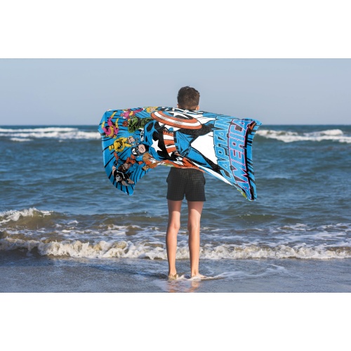 Jay Franco Marvel Comics Captain America Kids Bath Pool Beach Towel - Super Soft & Absorbent 100% Cotton Towel, Measures 28 x 58 - Image 6