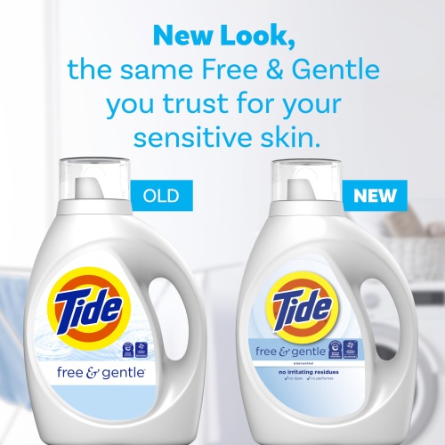 Tide Free & Gentle Liquid Laundry Detergent, 100 Loads, 132 fl oz, Tide Laundry Detergent, Clean Laundry Detergent (Packaging May Vary) - Image 8