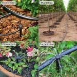 Topiverse 50 Pcs Drip Irrigation Emitters, Adjustable Flow 0-18 GPH Irrigation Drippers with Stake, 360 Degree Flow Sprinkler Head, Micro Sprinkler for Garden Patio Lawn Flower Bed - Image 2