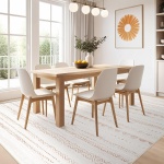 Area Rug Living Room Rugs: 5x7 Washable Boho Large Neutral Farmhouse Soft Moroccan Stain Resistant Indoor Floor Carpet for Bedroom Nursery Kids Playroom Office Dining Room Home House Decor- Brown - Image 4