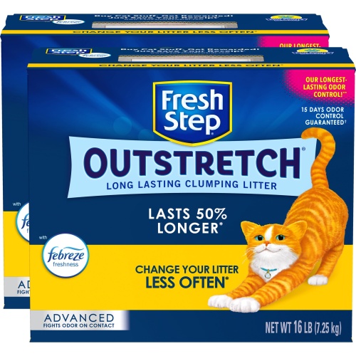 Fresh Step Outstretch, Clumping Cat Litter, Advanced, Extra Large, 32 Pounds total (2 Pack of 16lb Boxes) - Image 1