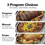 Hamilton Beach Portable 6 Quart Set & Forget Digital Programmable Slow Cooker with Lid Lock, Temperature Probe, Dishwasher Safe Crock & Lid, Stainless Steel (33969A) - Image 3