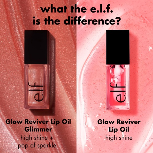 e.l.f. Glow Reviver Lip Oil, Nourishing and Hydrating with High-Shine Glimmer Finish & Sheer Wash Of Color, Minty Scent, Non-Sticky, Vegan & Cruelty-free, Princess Cut - Image 4