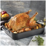 T-fal Ultimate Hard Anodized Nonstick Roasting Pan 16 Inchx13 Inch Roaster Pan, Pots and Pans, Cookware Black - Image 6