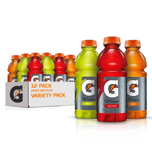 Gatorade Thirst Quencher Sports Drink, Variety Pack, 20oz Bottles, 12 Pack, Electrolytes for Rehydration - Image 1