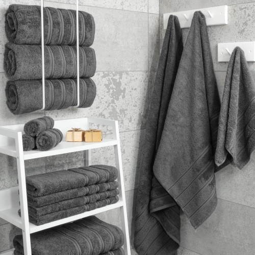 American Soft Linen Luxury 4 Piece Bath Towel Set, 600 GSM 100% Cotton Turkish Bath Towels for Bathroom, 27x54 in Large Bathroom Shower Towels, Dark Gray - Image 10