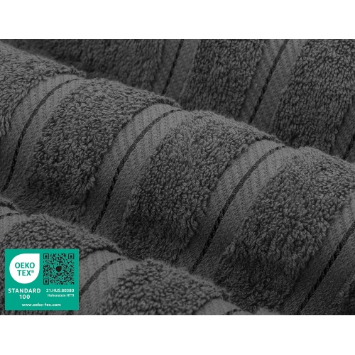 American Soft Linen Luxury 4 Piece Bath Towel Set, 600 GSM 100% Cotton Turkish Bath Towels for Bathroom, 27x54 in Large Bathroom Shower Towels, Dark Gray - Image 9
