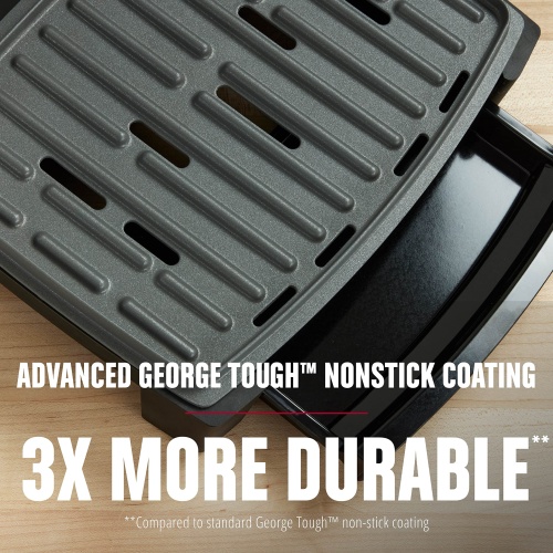 George Foreman® Fully Submersible™ Grill, NEW Dishwasher Safe, Wash the Entire Grill, Easy-to-Clean Nonstick, Black/Grey - Image 6