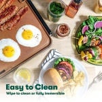 BELLA XL Electric Ceramic Titanium Griddle, Make 15 Eggs At Once, Healthy-Eco Non-stick Coating, Hassle-Free Clean Up, Large Submersible Cooking Surface, 12" x 22", Copper/Black - Image 4